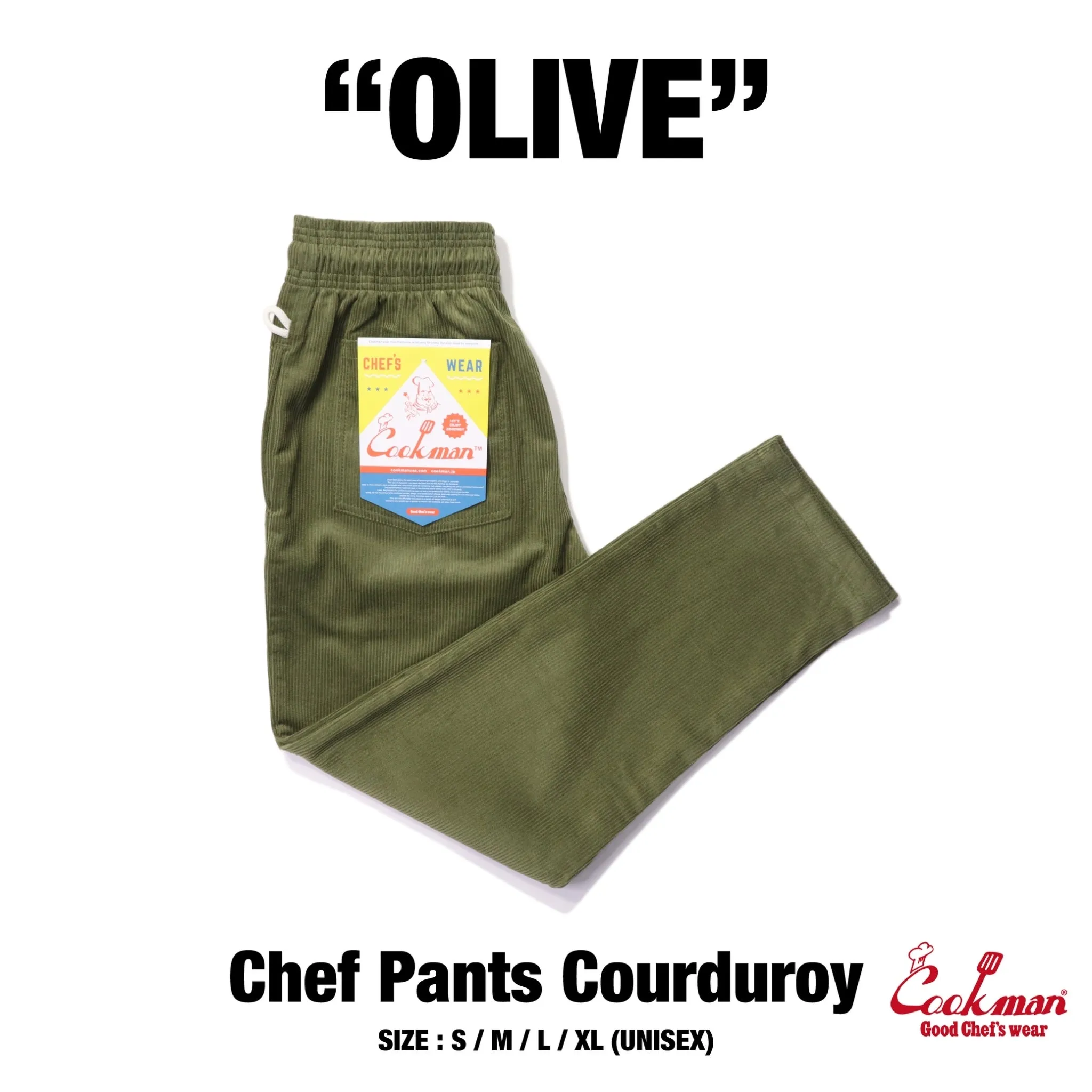 Olive Corduroy Cookman Chef Pants