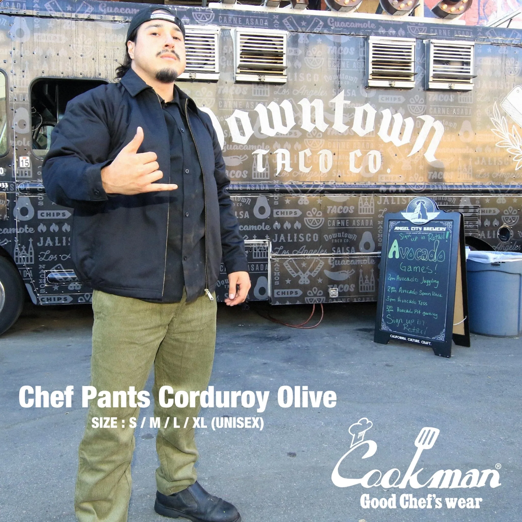 Olive Corduroy Cookman Chef Pants