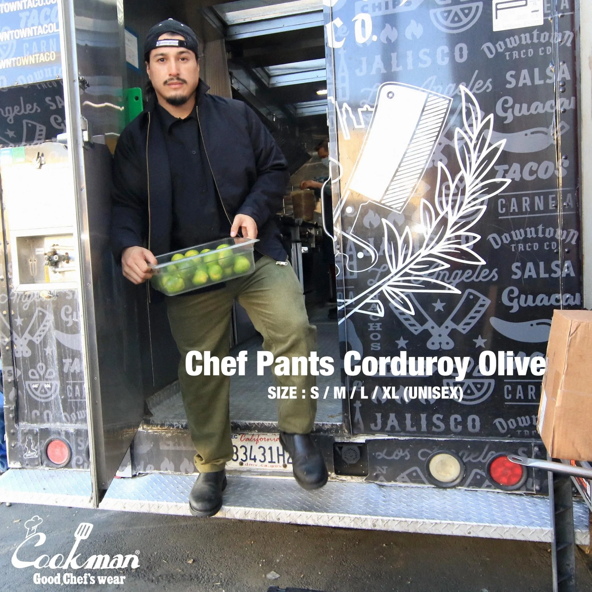 Olive Corduroy Cookman Chef Pants