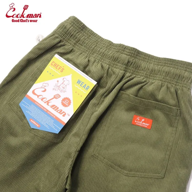 Olive Corduroy Cookman Chef Pants