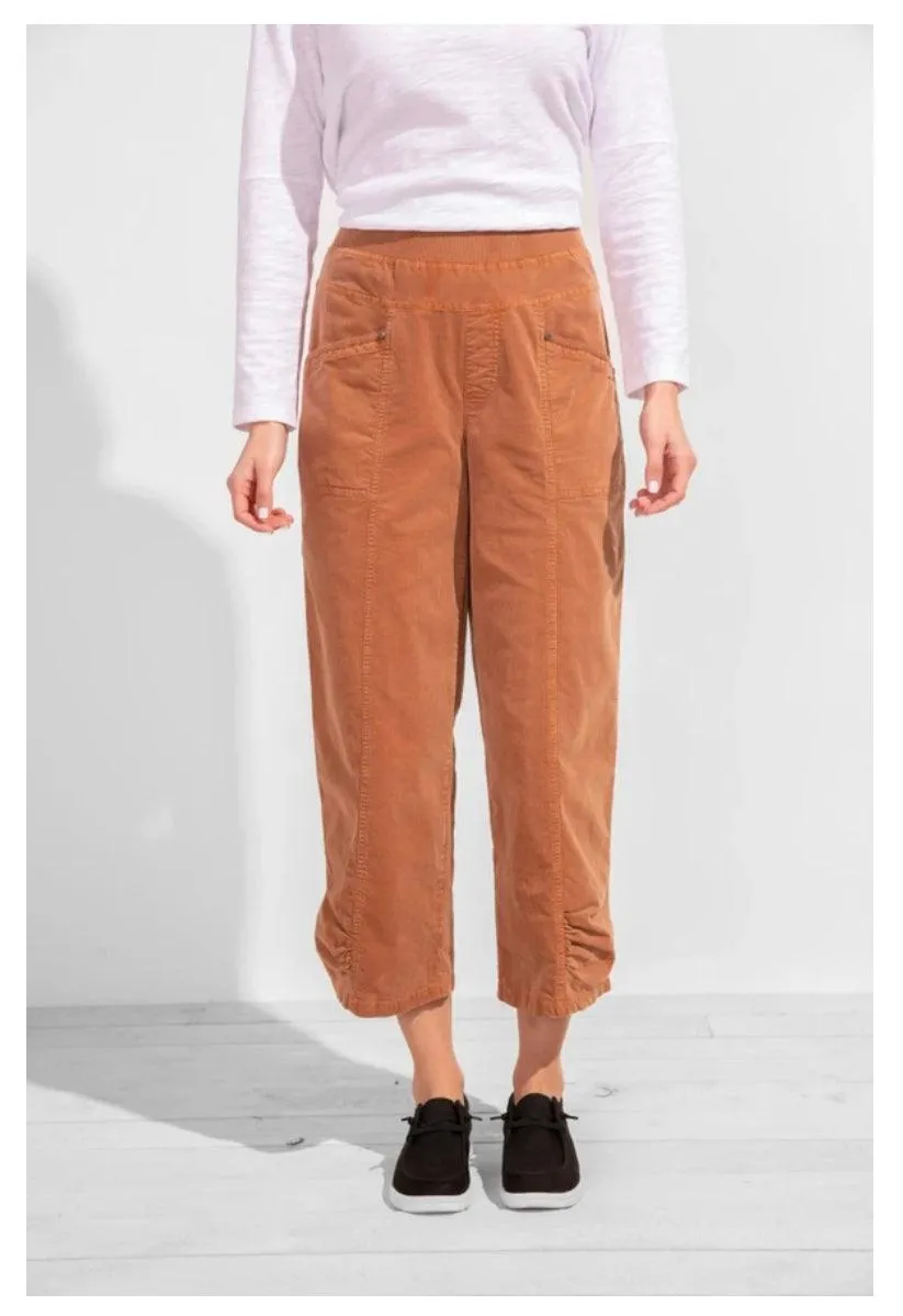 Corduroy Ruched Stretch Flood Pant by Escape