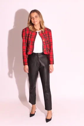 Cropped Power Shoulder Jacket