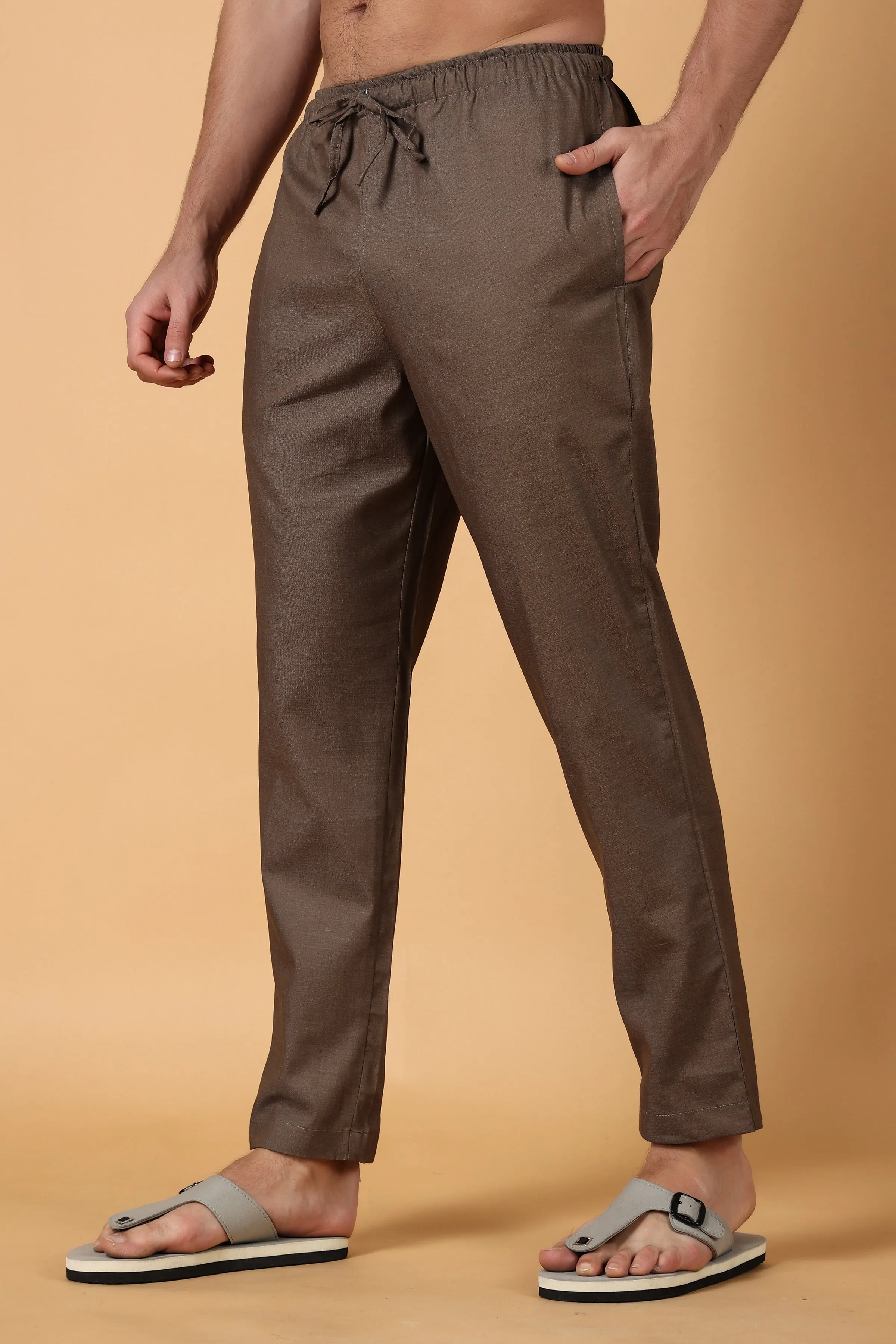 Dark Brown Cotton Pajama Pant