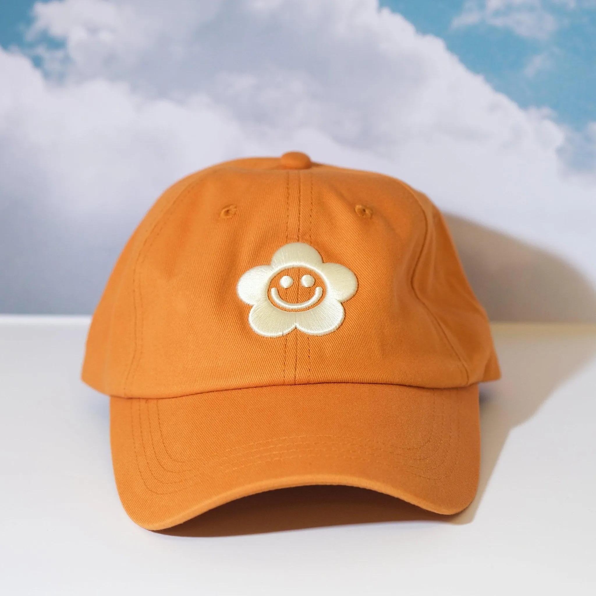 Desert Orange Smiley Daisy Dad Hat