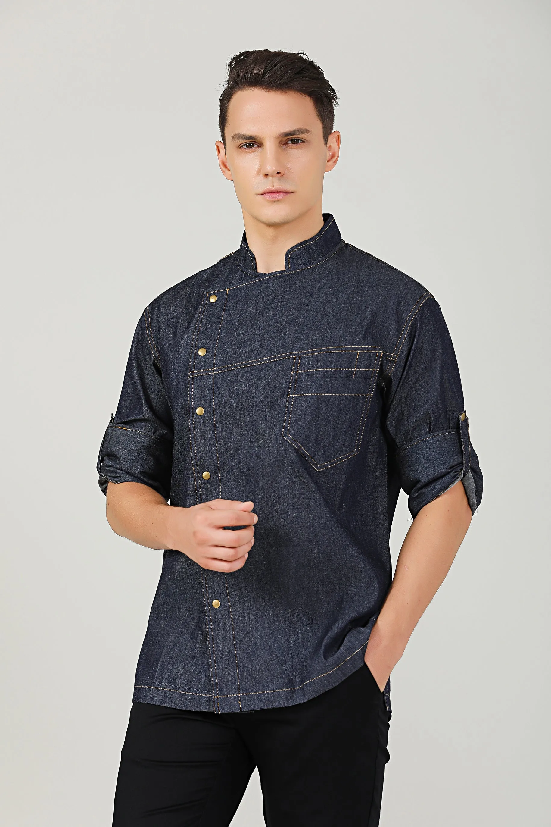 Dill Denim Chef Jacket, Long Sleeve