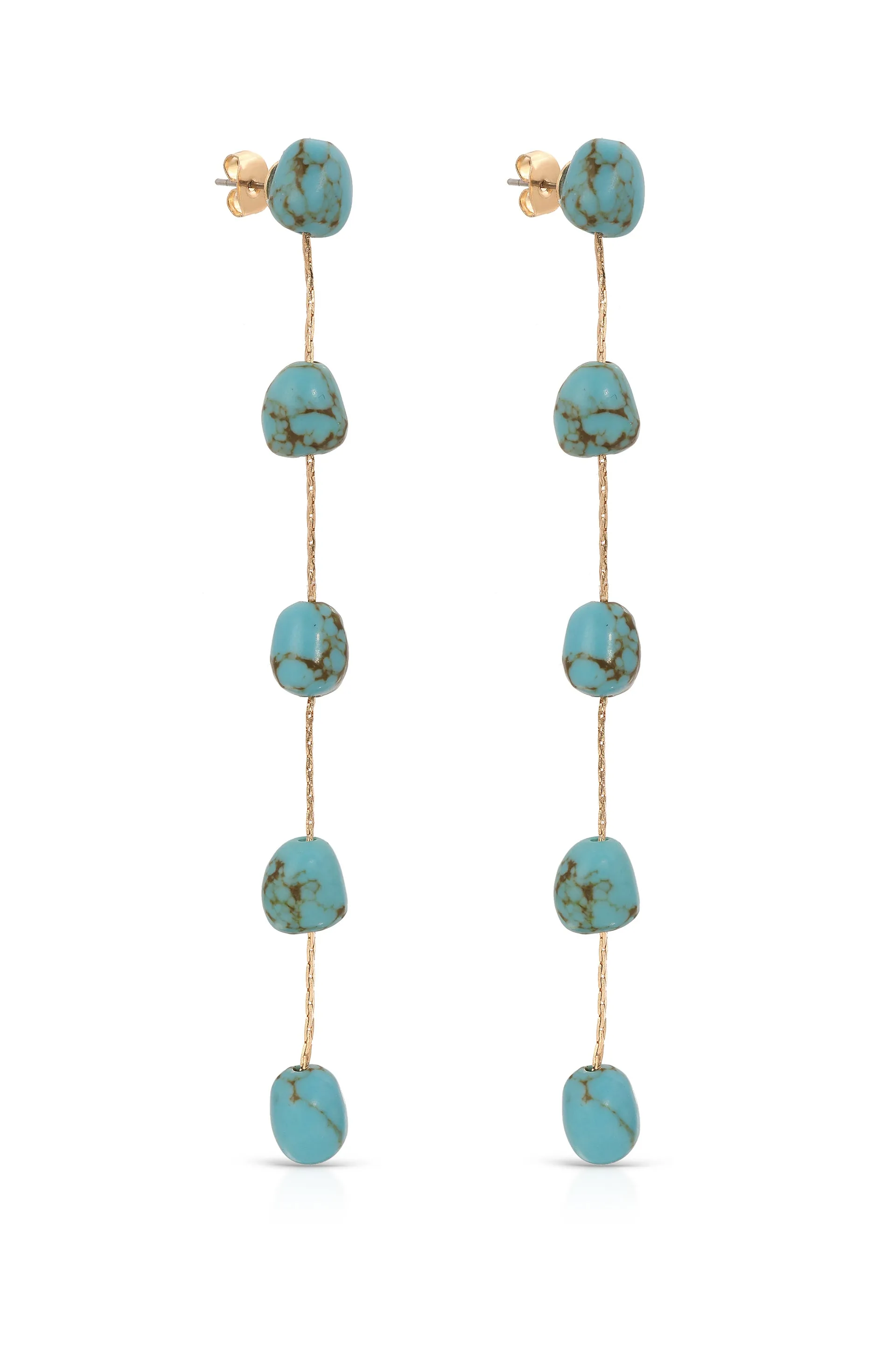 Dripping Turquoise Delicate Drop Earrings