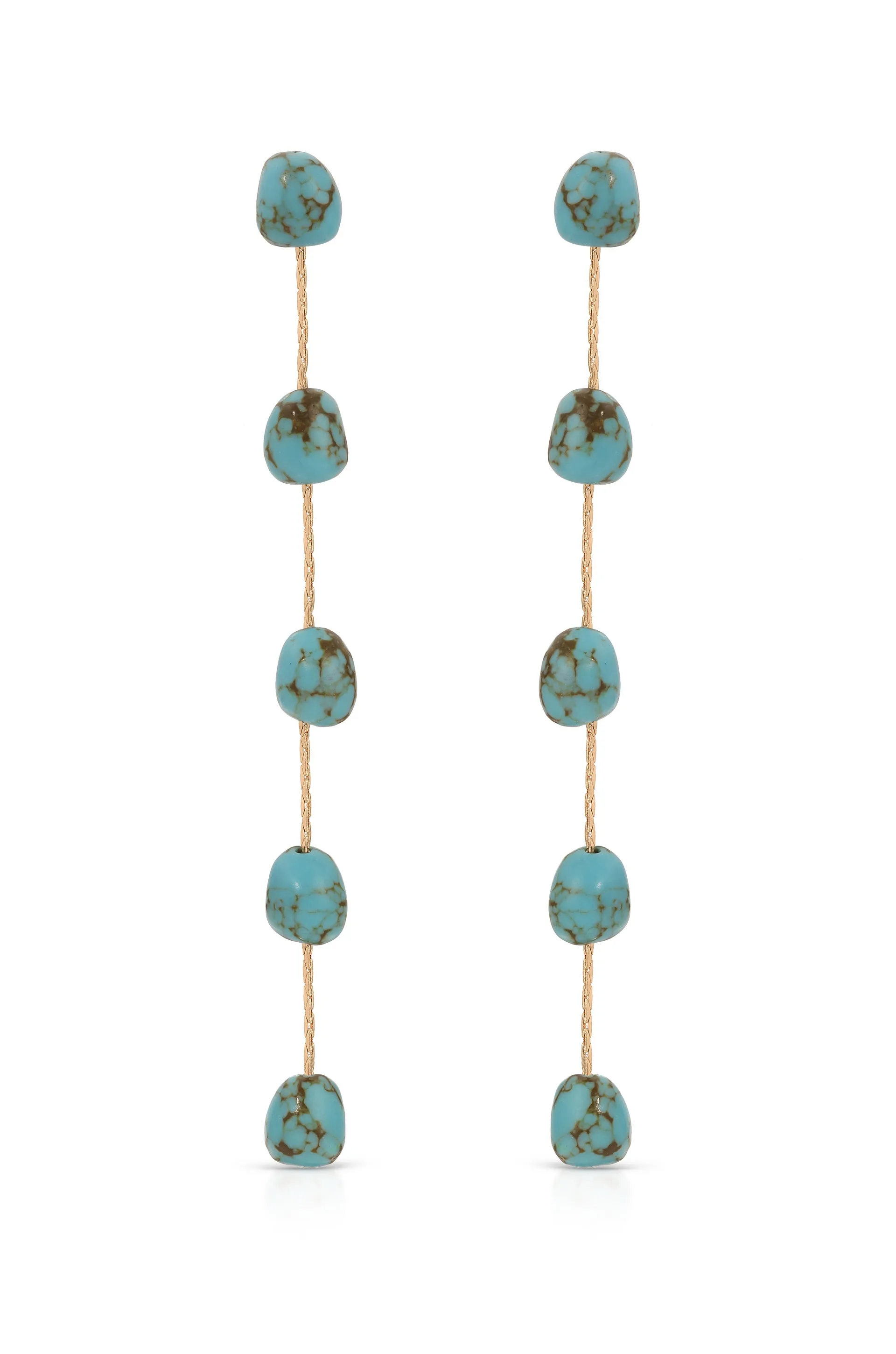 Dripping Turquoise Delicate Drop Earrings