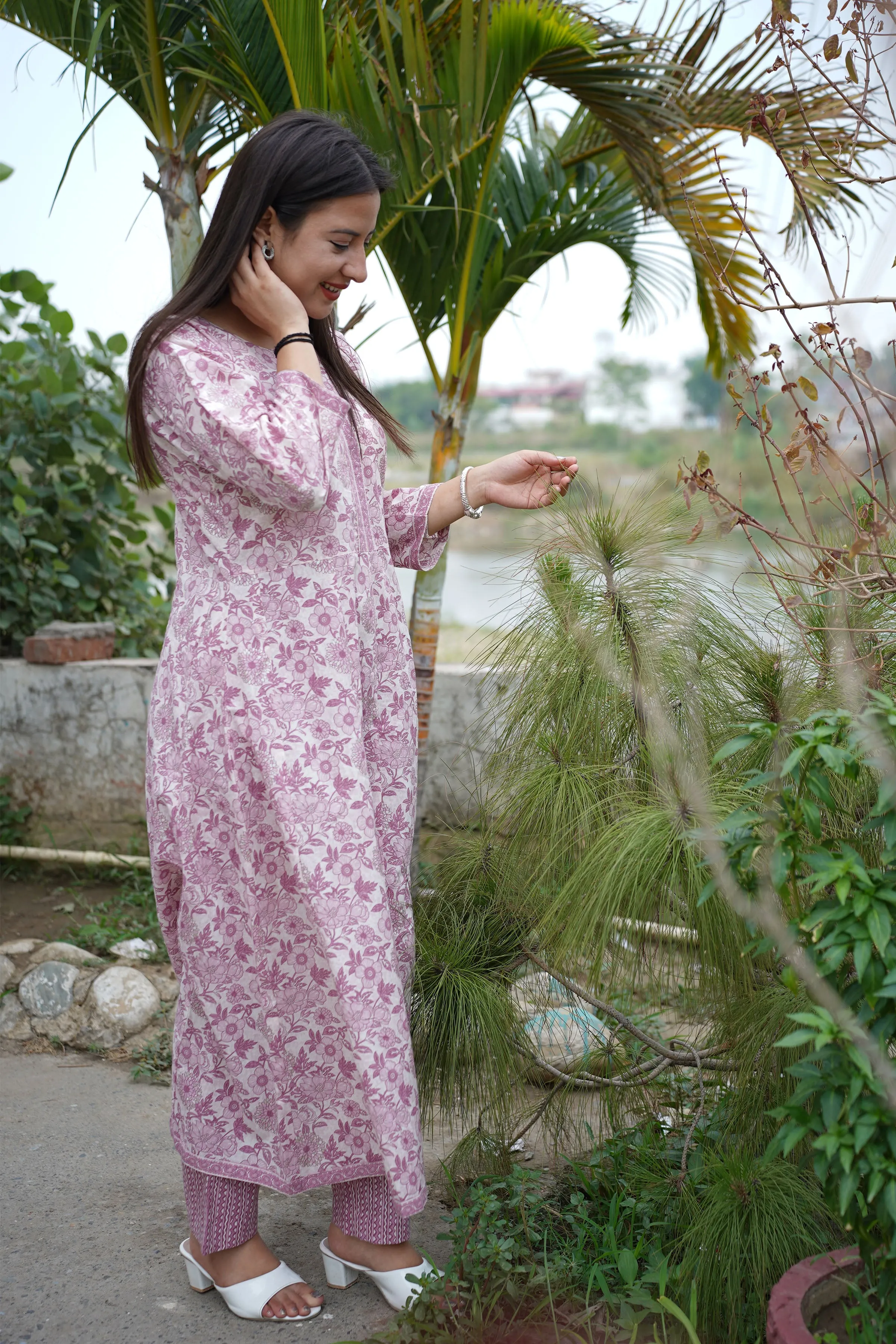 Dusty Mauve Bagh Anarkali Set