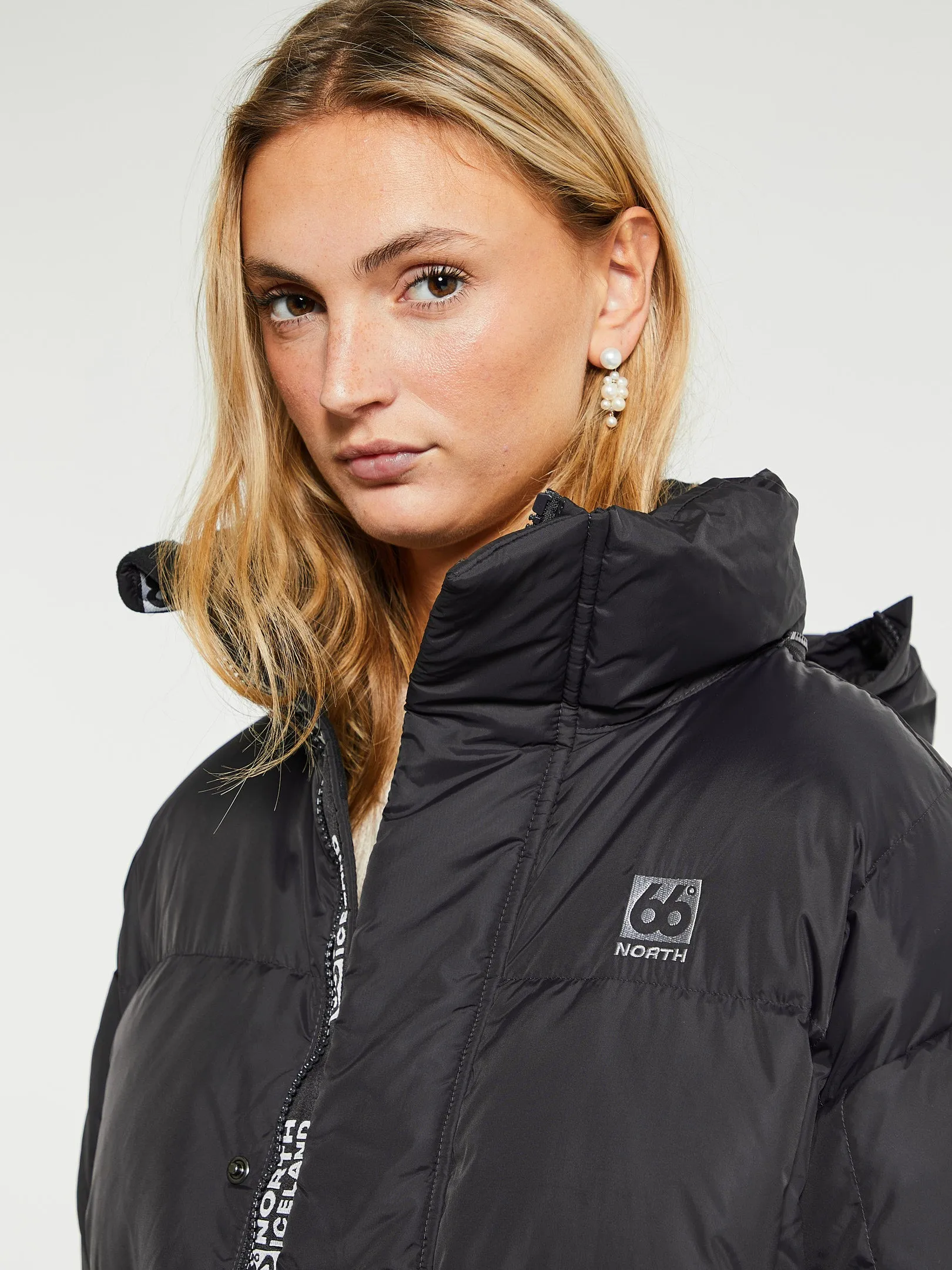 Dyngja Down Jacket in Obsidian