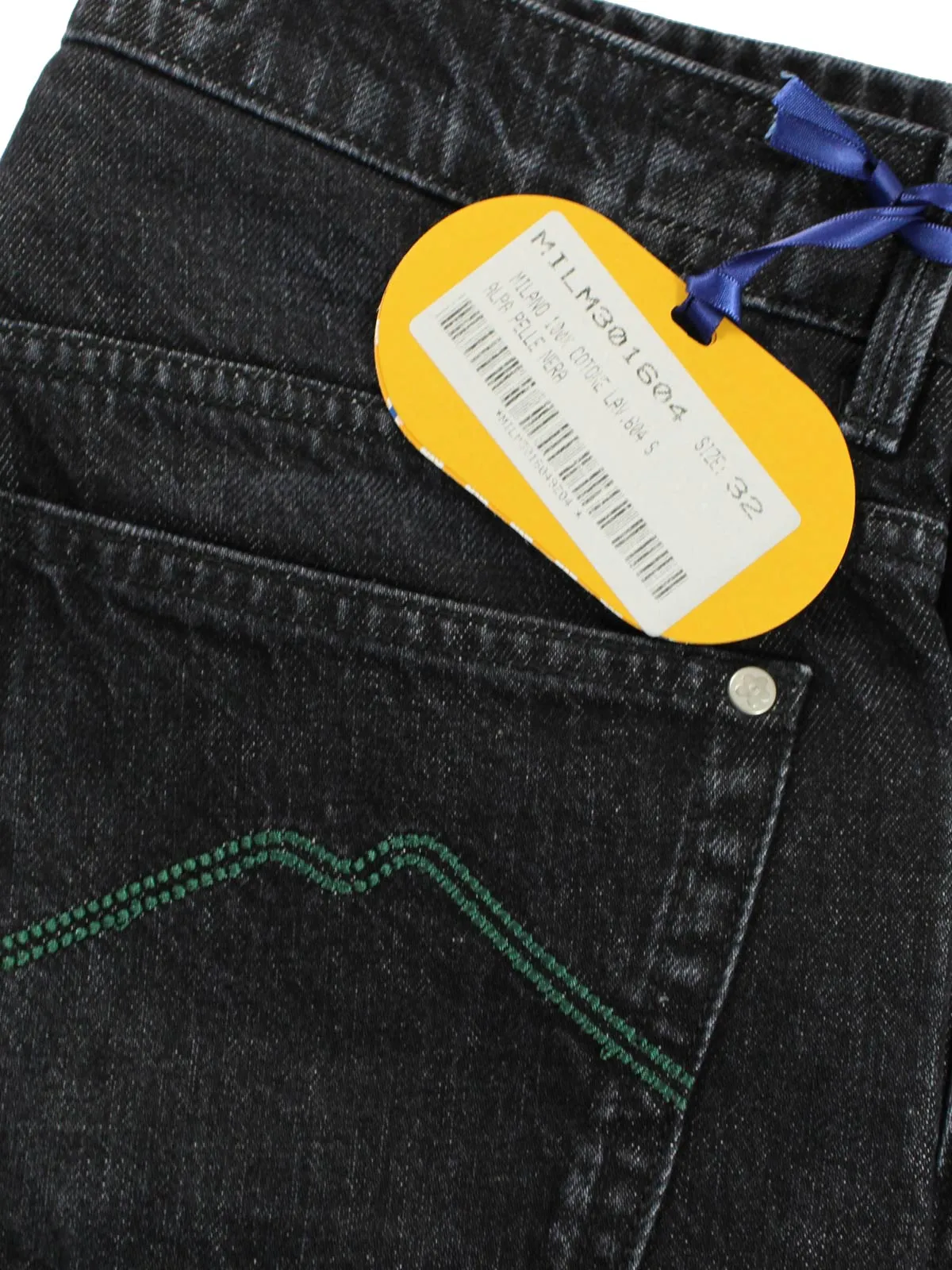 E. Marinella Jeans Black Hand Made Denim Jeans 33 Milano Zip Fly SALE