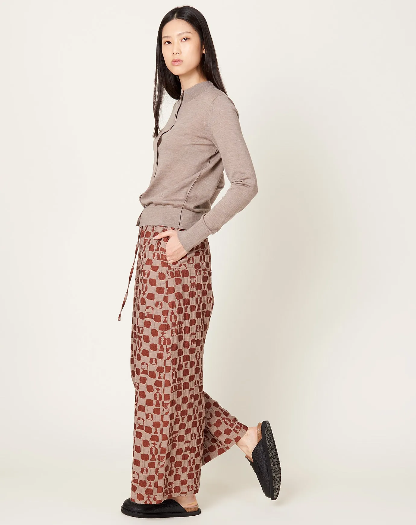 Eclipse Pants in Beige Orange Chess