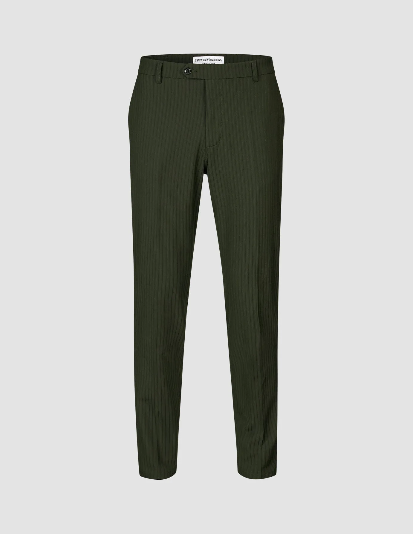 Essential Suit Pants Regular Moss Green Pinstripe