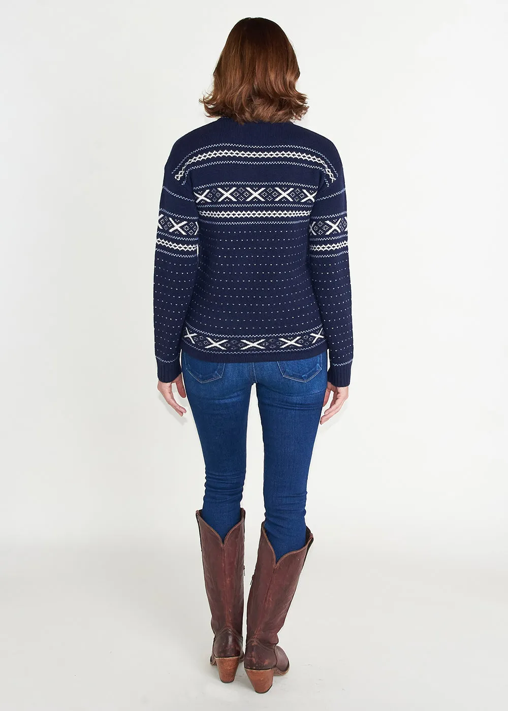 Fair Isle Sweater - Navy Blue