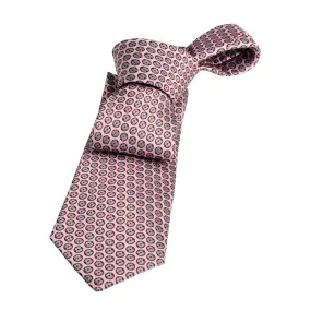 Fall River Foulard Silk Tie, Pink / Grey