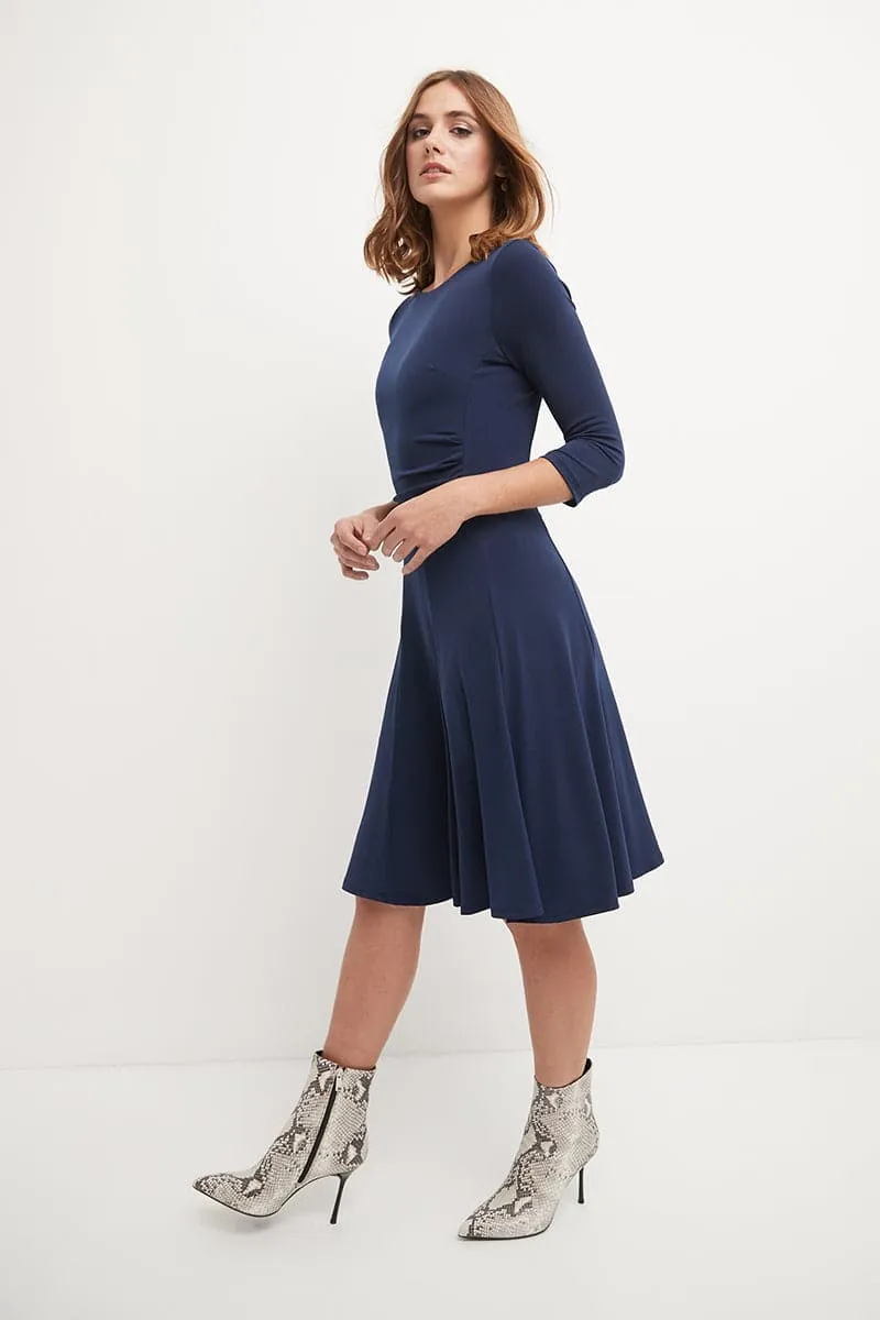 Flared Business Dress with 3/4 Sleeves