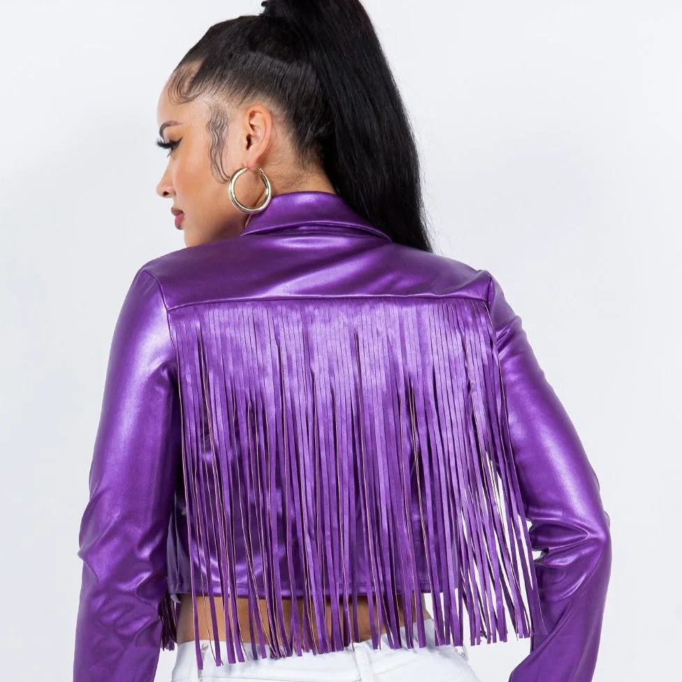 FRINGE JACKET MARDI GRAS Purple