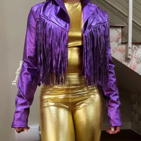 FRINGE JACKET MARDI GRAS Purple