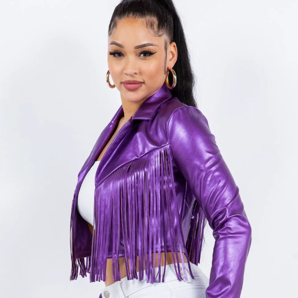 FRINGE JACKET MARDI GRAS Purple