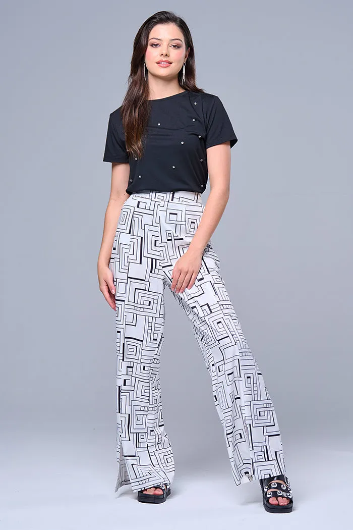 Front slit pants