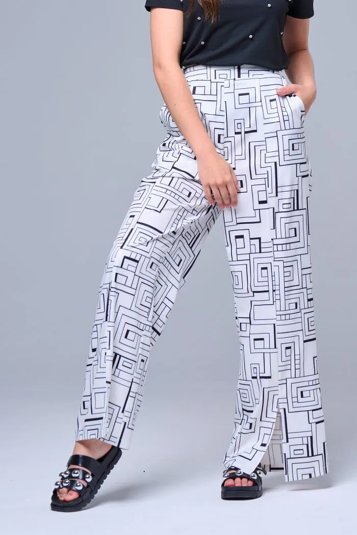 Front slit pants