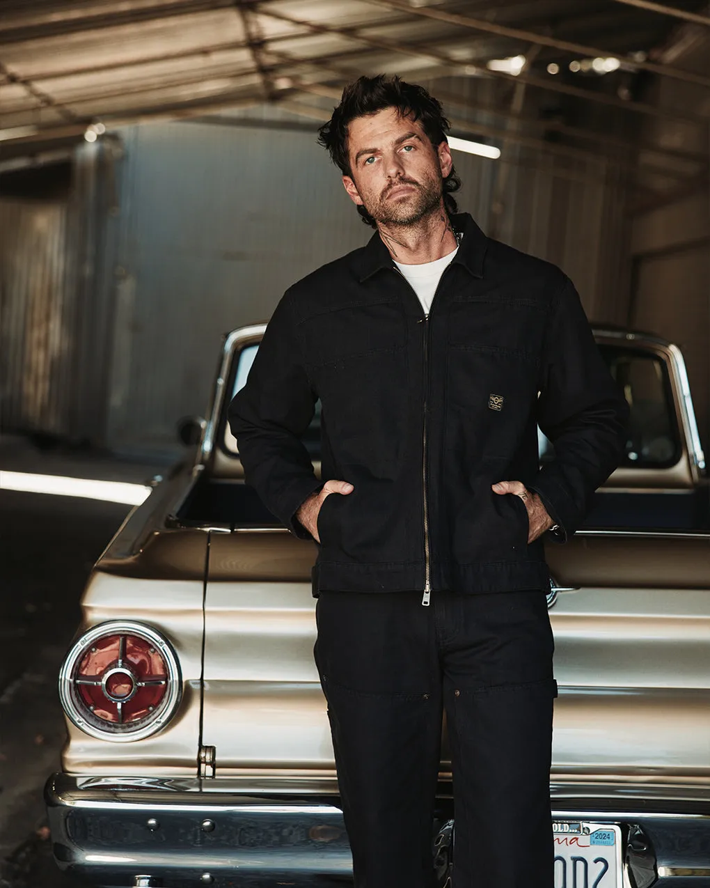 Black Canvas Garage Jacket - Durable and Stylish