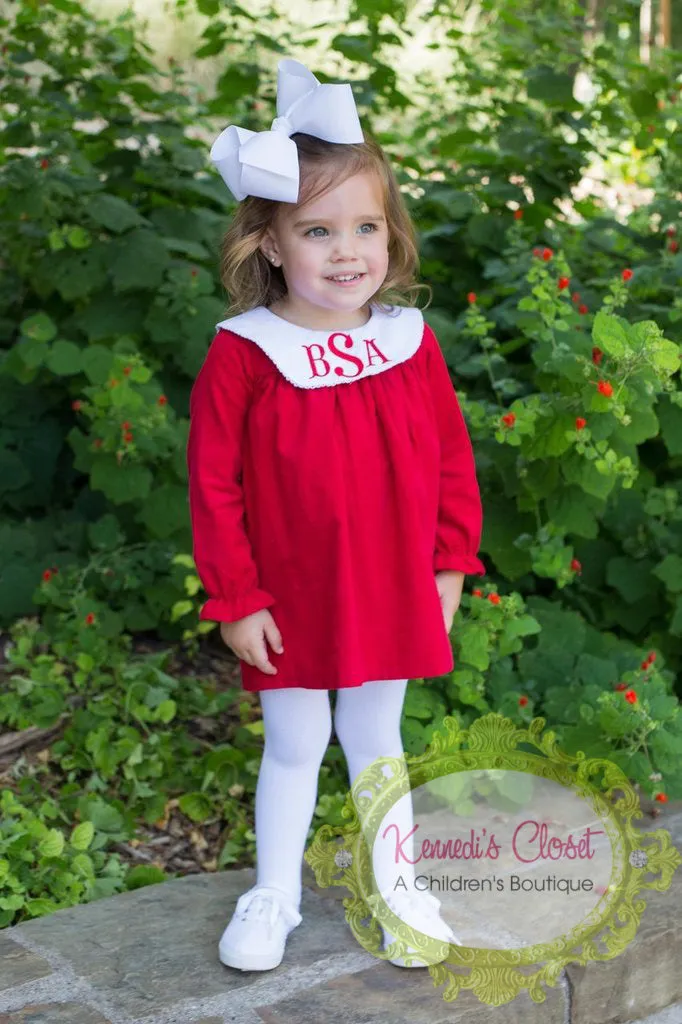 Girls Long Sleeve Navy Bishop Dress