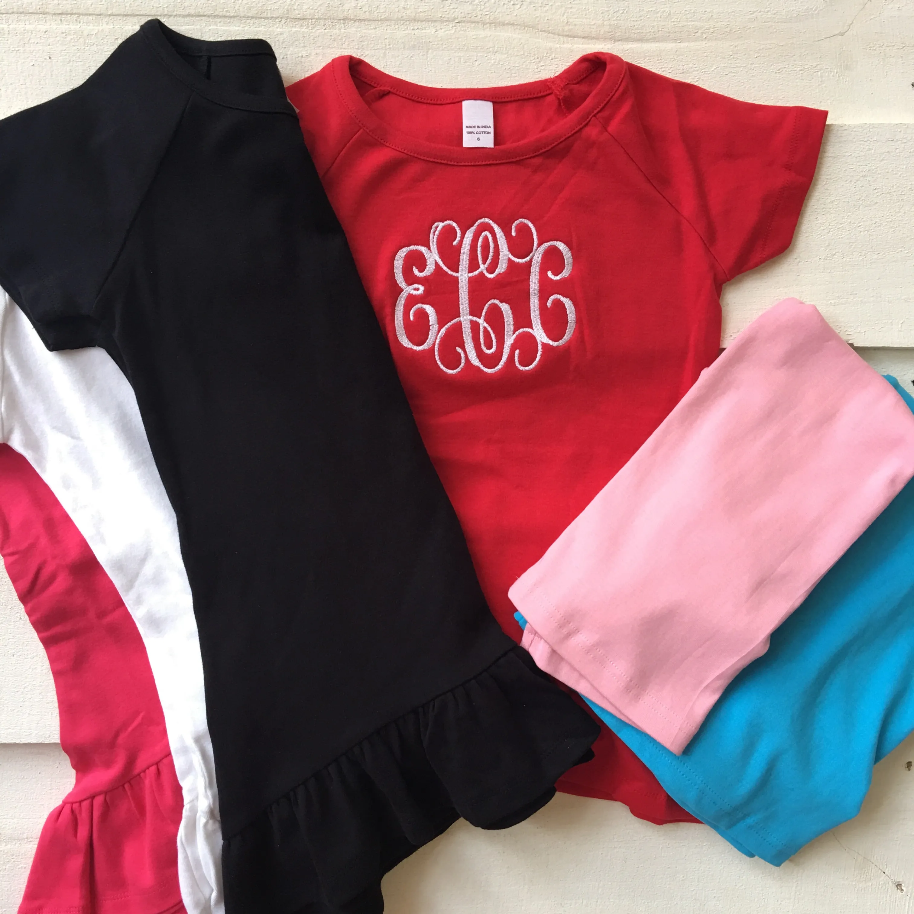 Girls monogrammed tunic