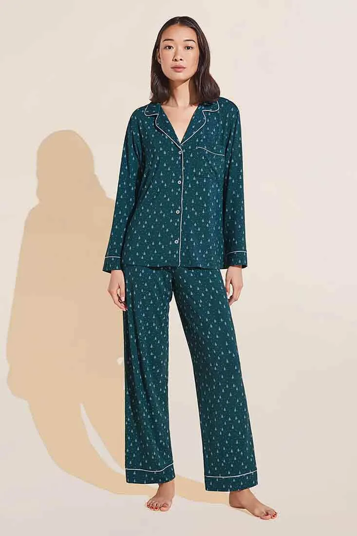 Gisele Printed Long PJ Set in Forest Foil