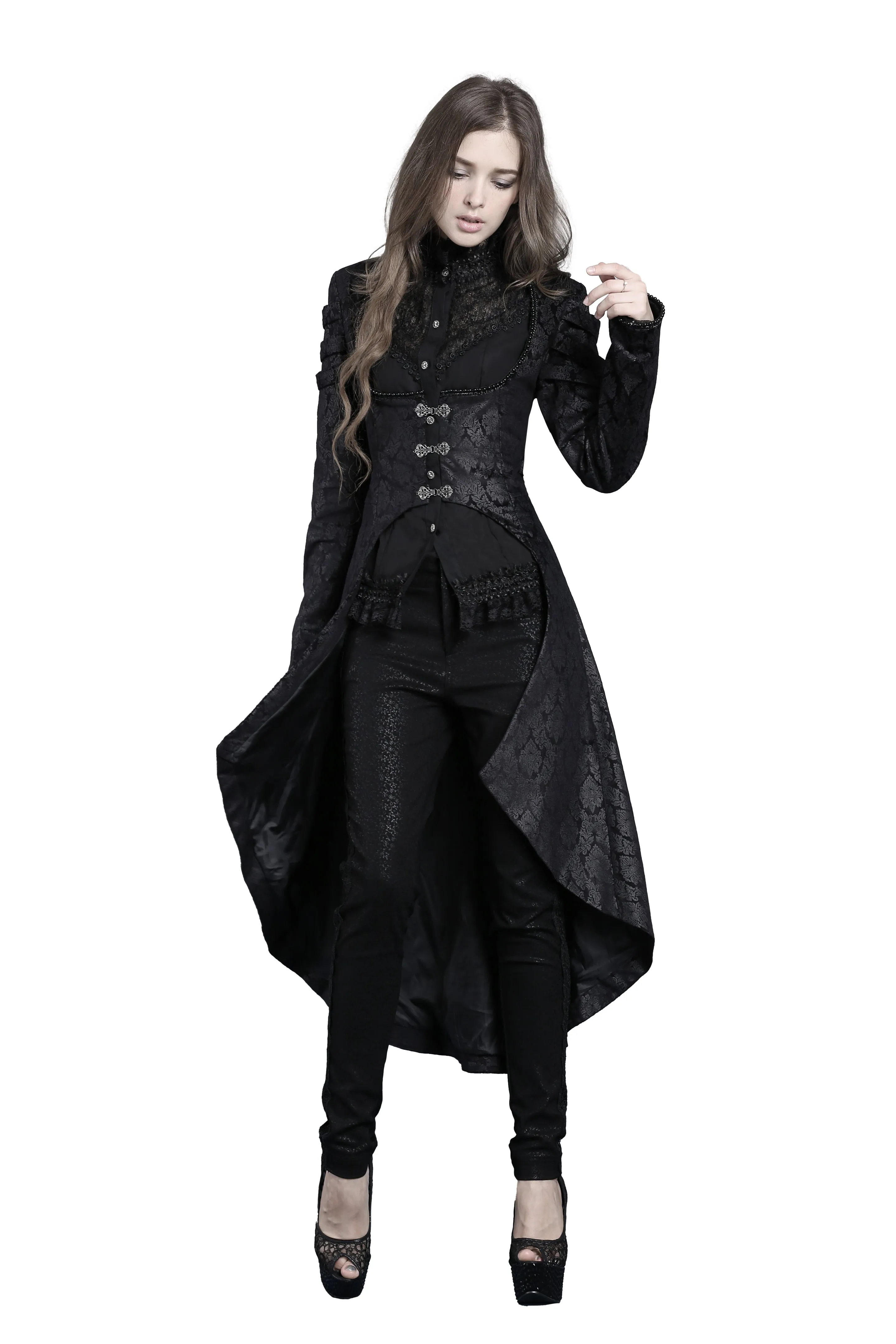 Gothic floor-length cocktail gown jacket coat JW091