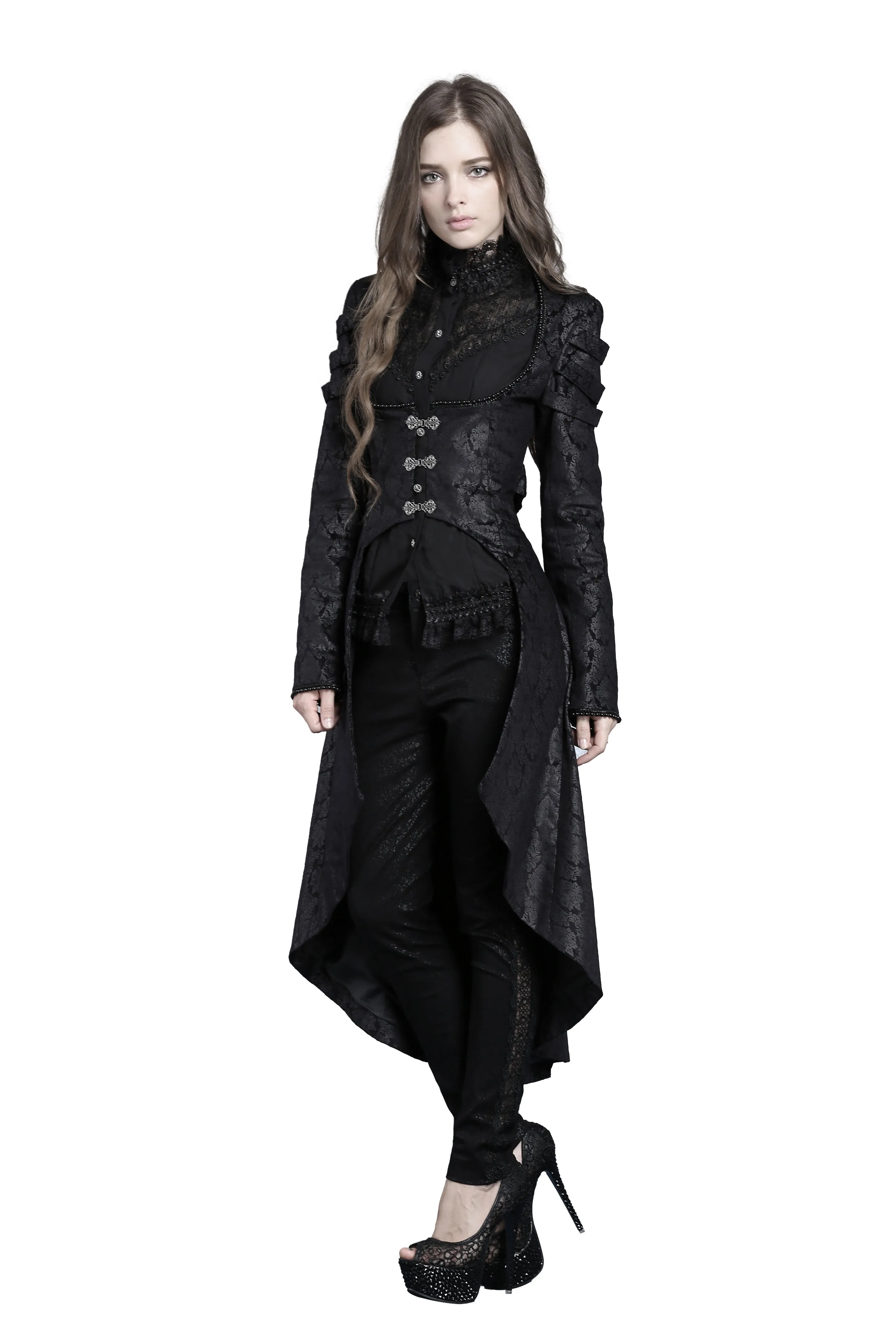 Gothic floor-length cocktail gown jacket coat JW091