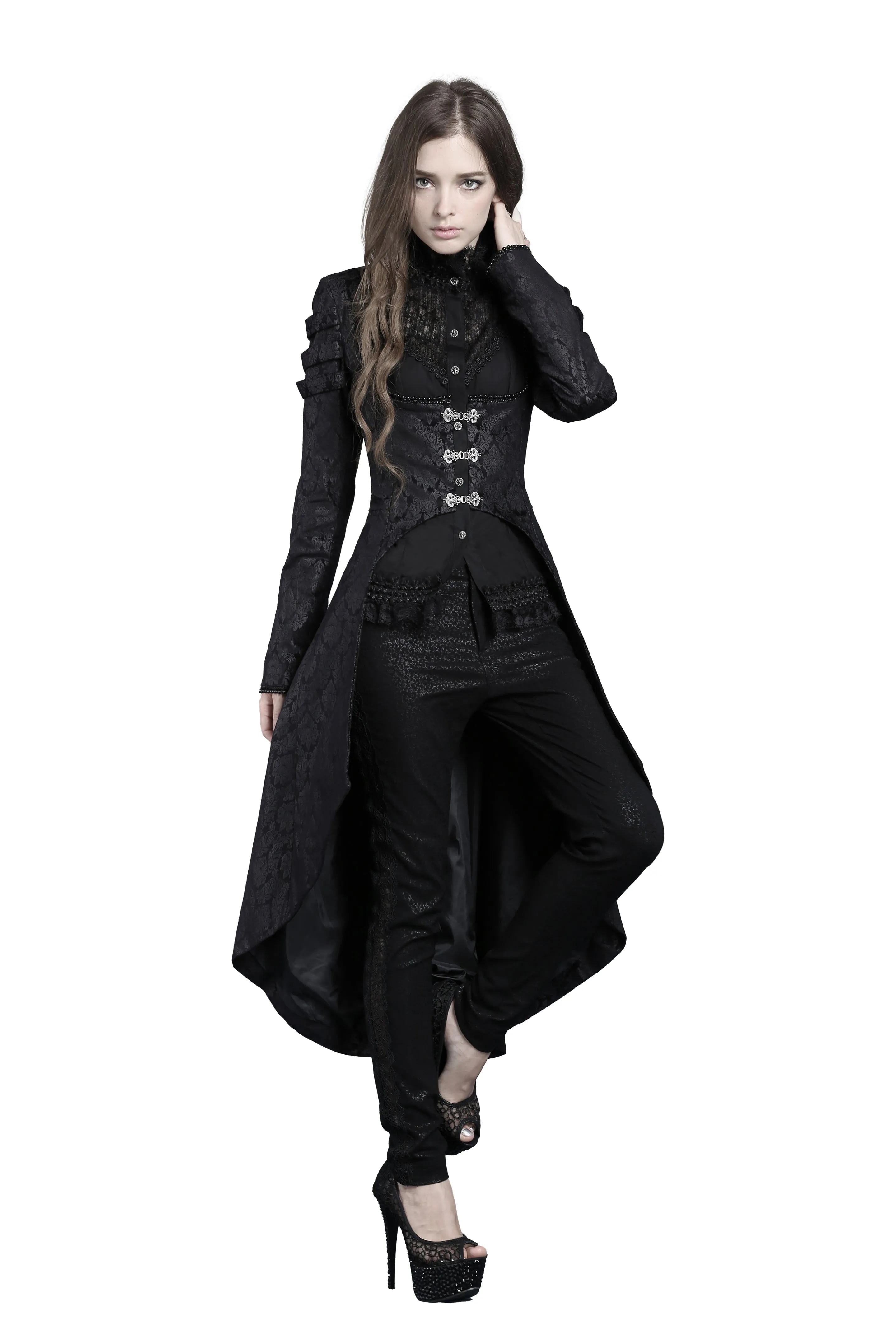 Gothic floor-length cocktail gown jacket coat JW091