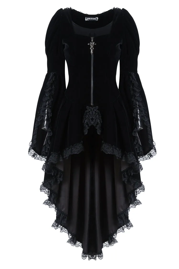 Gothic noble velvet pleated cocktail jacket JW104