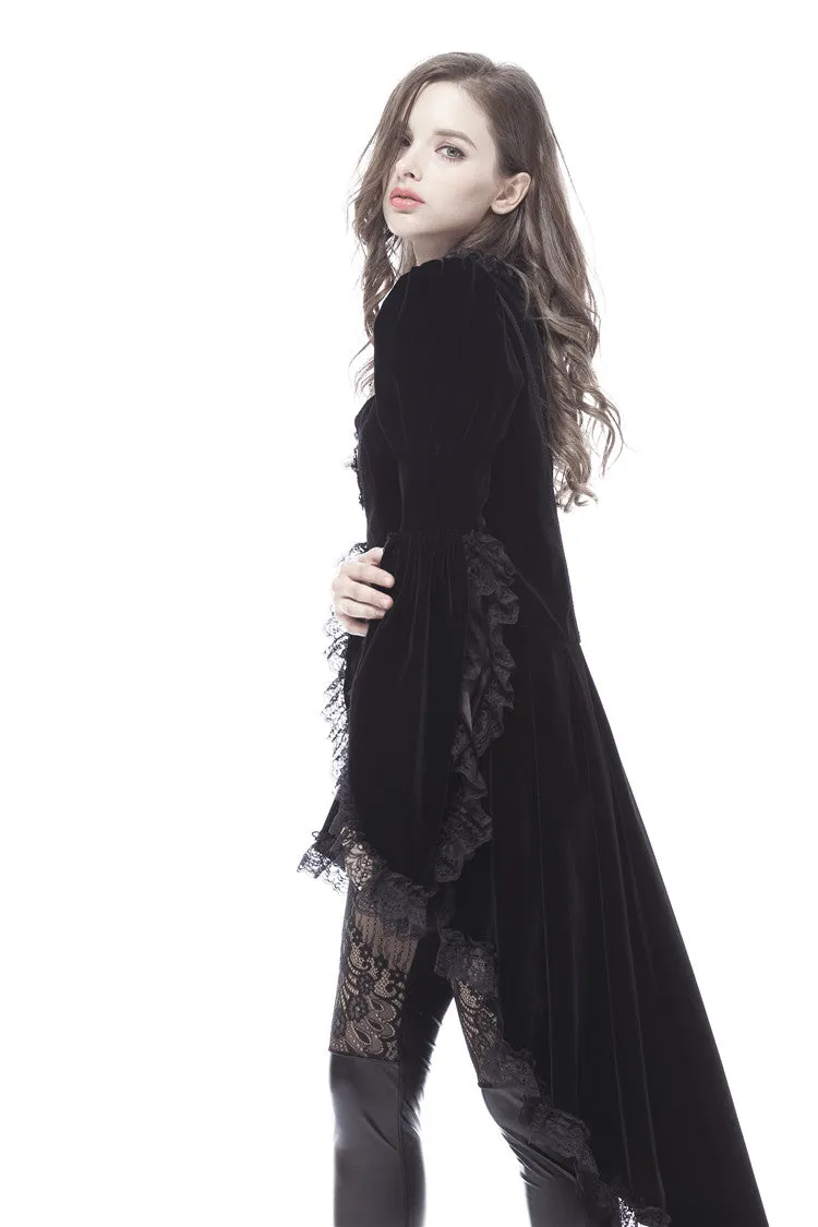 Gothic noble velvet pleated cocktail jacket JW104