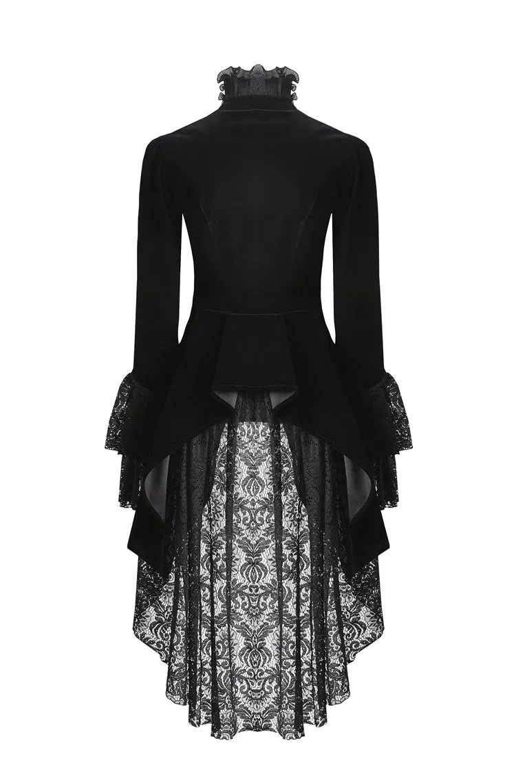 Gothic velvet swallow lace tail jacket JW174