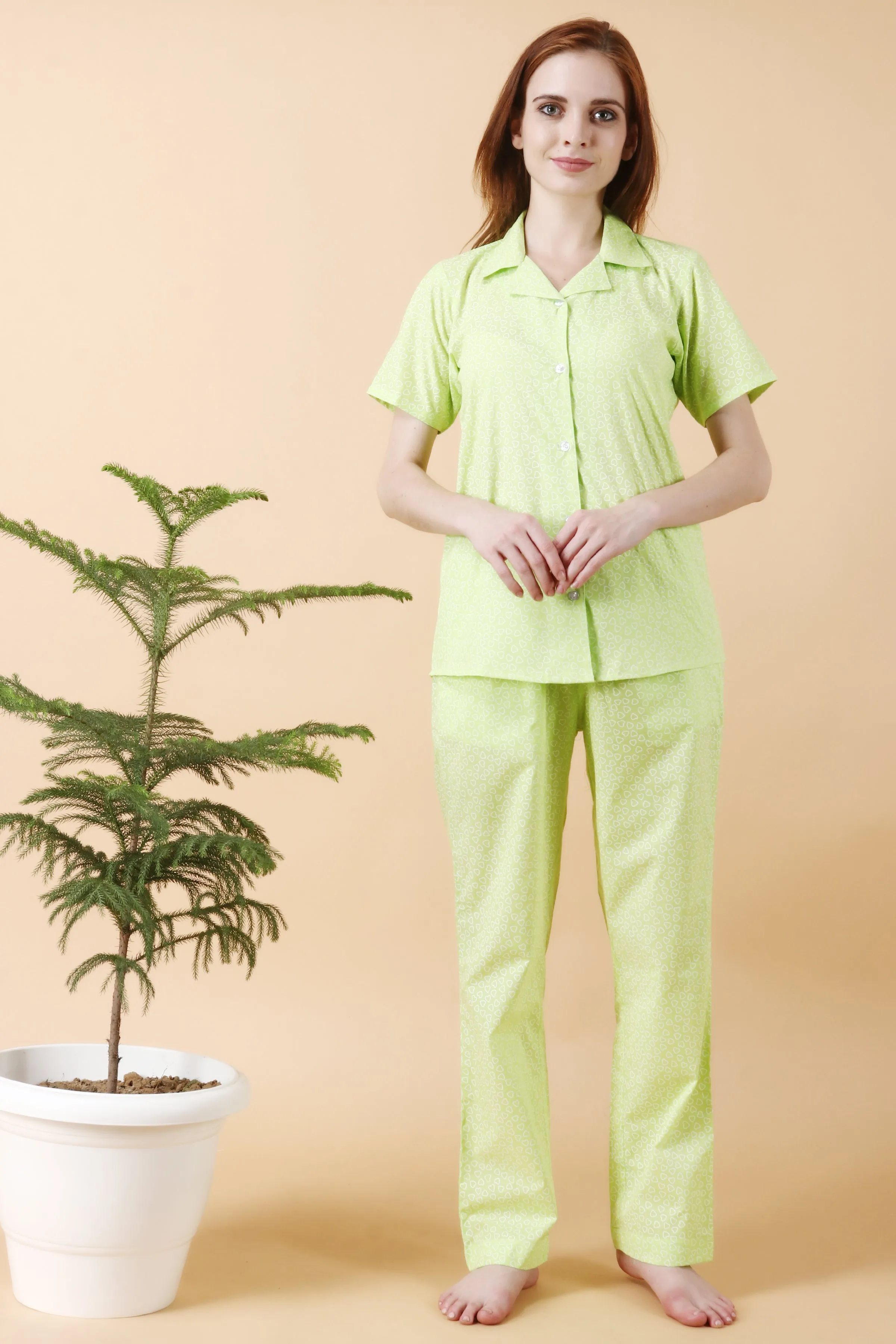 Green Hearty Night Suit