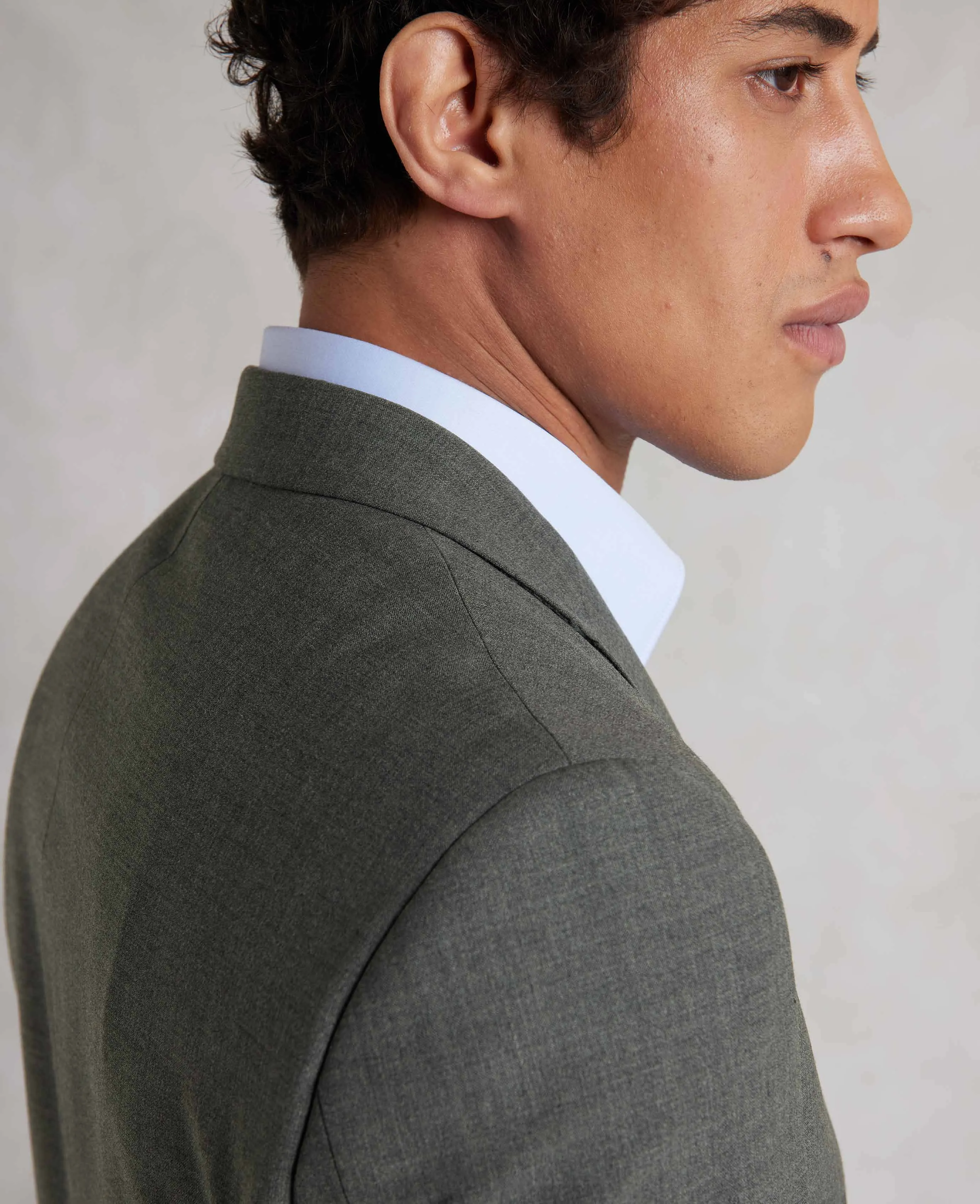 Grey Wool-Blend Tailored Suit