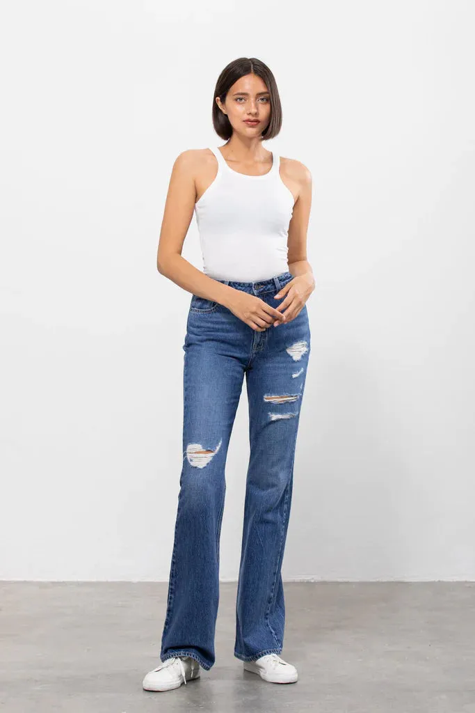 Happi High Rise Flare Hem Jeans