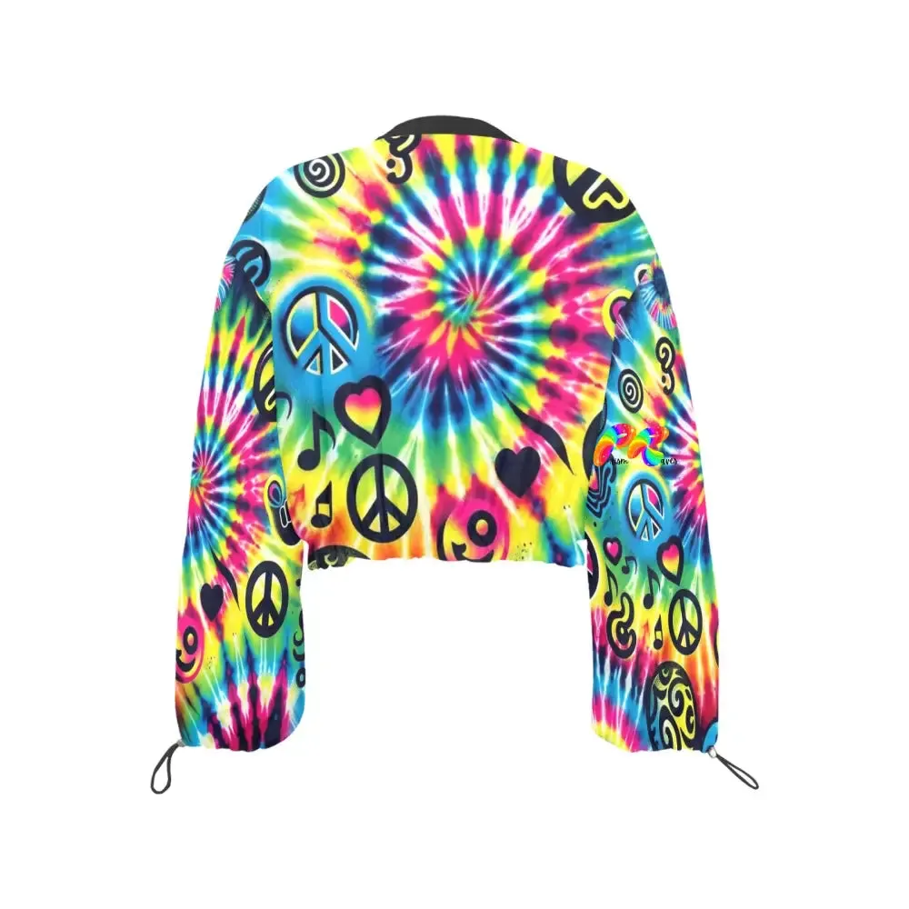 Happy Vibes Rave Chiffon Cropped Jacket