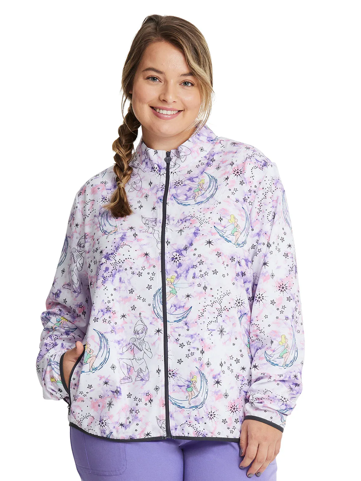 HeartSoul Break on Through - Women's Packable Starlight Tink Print Scrub Jacket