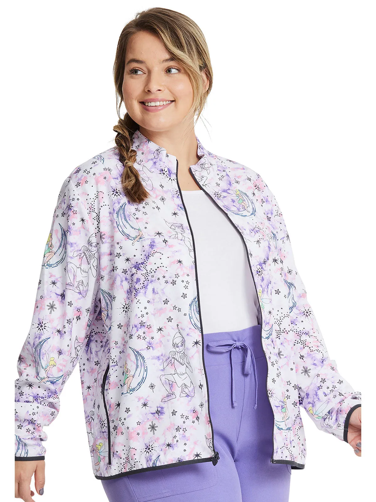 HeartSoul Break on Through - Women's Packable Starlight Tink Print Scrub Jacket