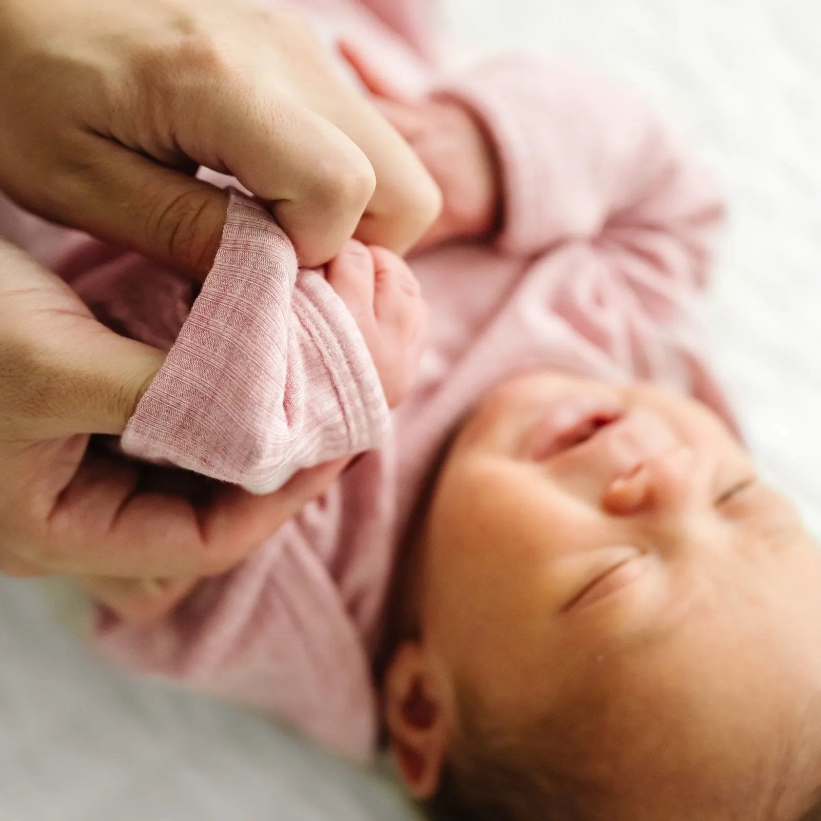 Heather Mauve Ribbed Infant Gown