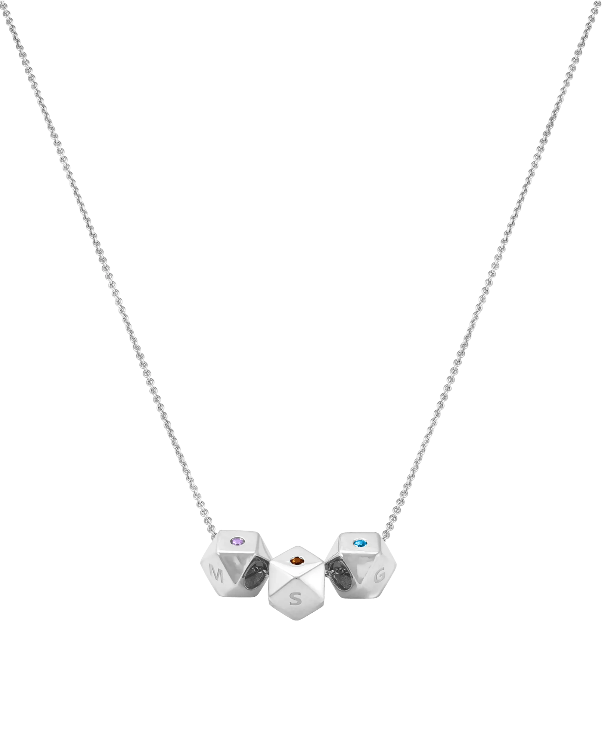 Hedra Birthstones Necklace - 14K White Gold