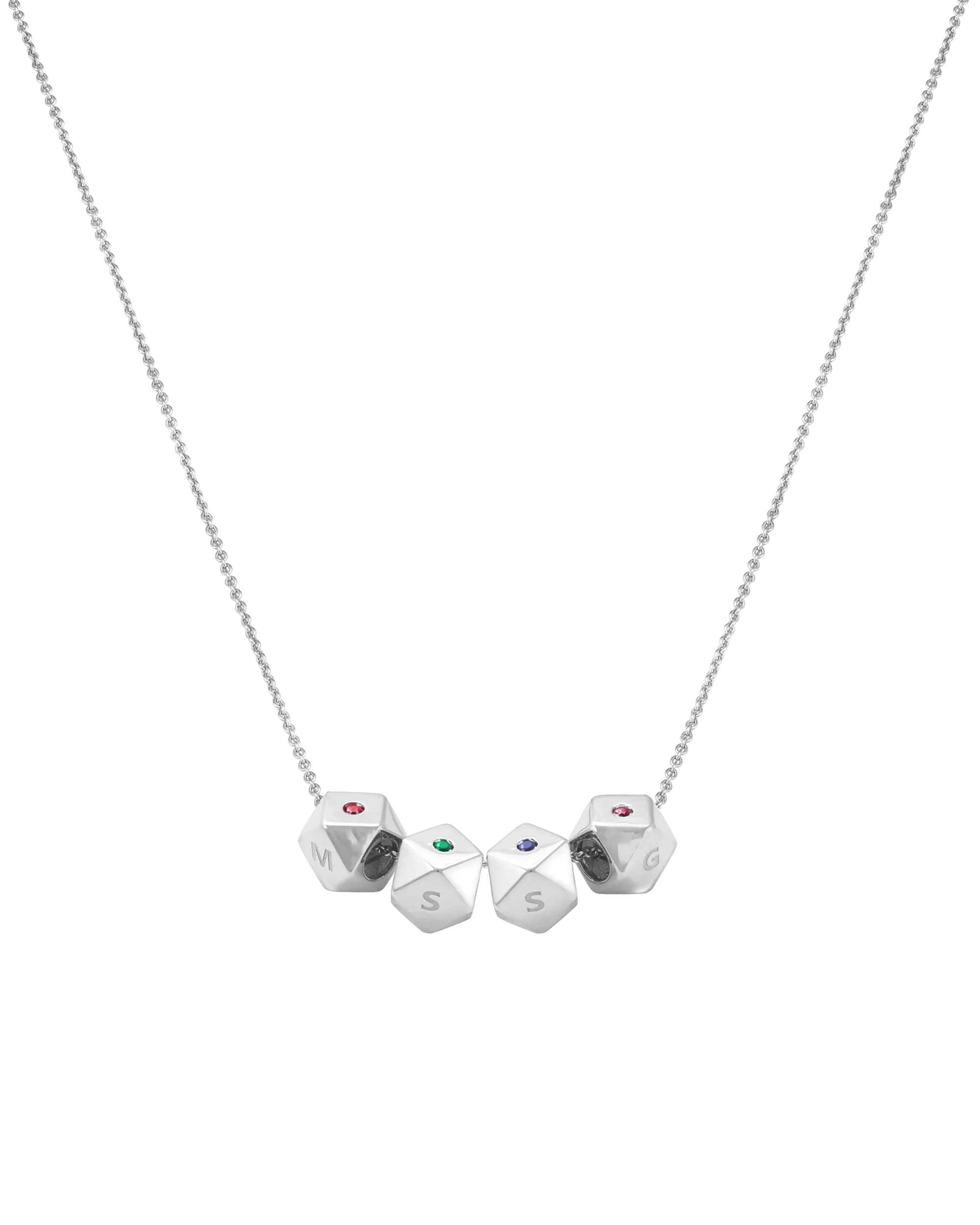 Hedra Birthstones Necklace - 14K White Gold