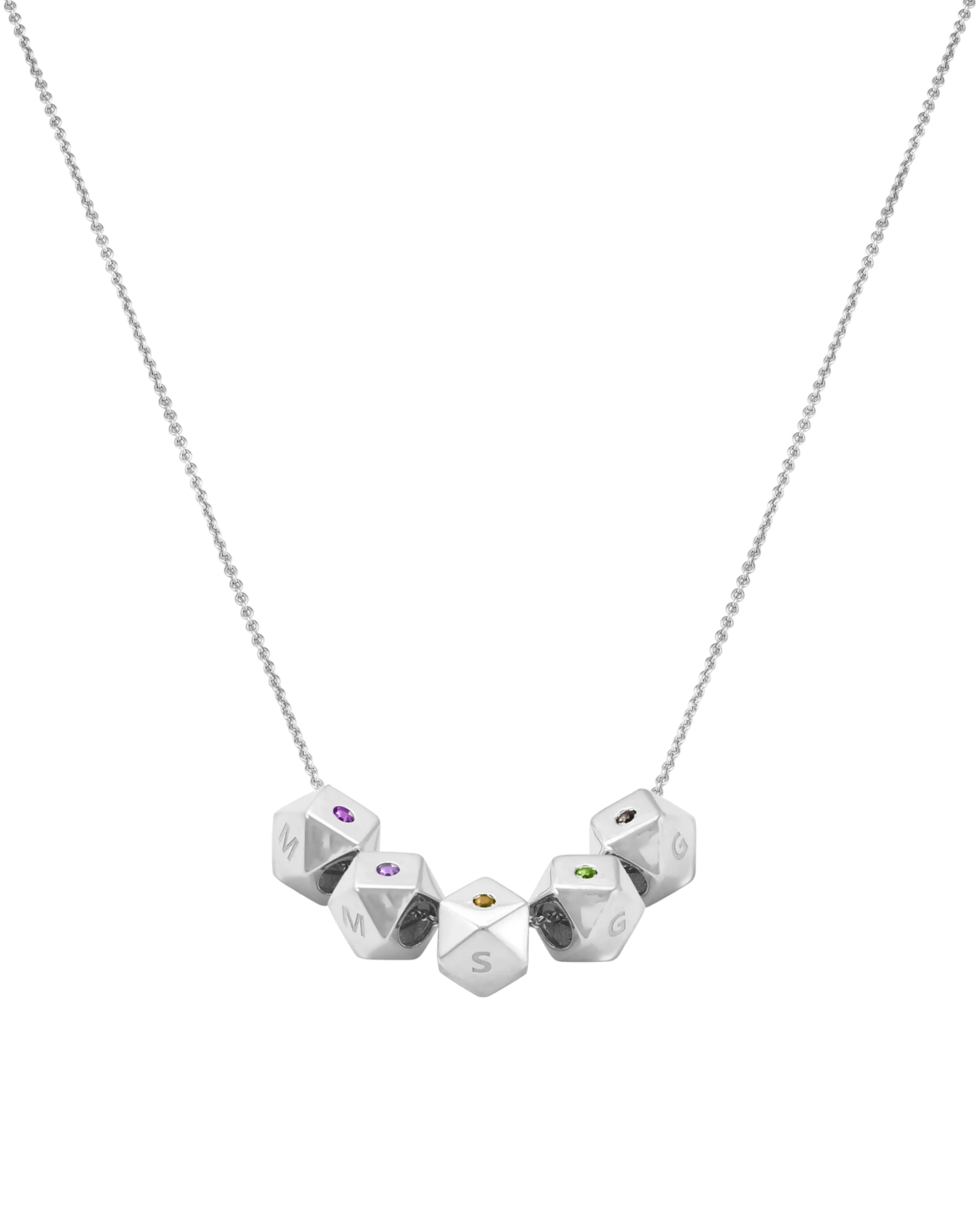 Hedra Birthstones Necklace - 14K White Gold