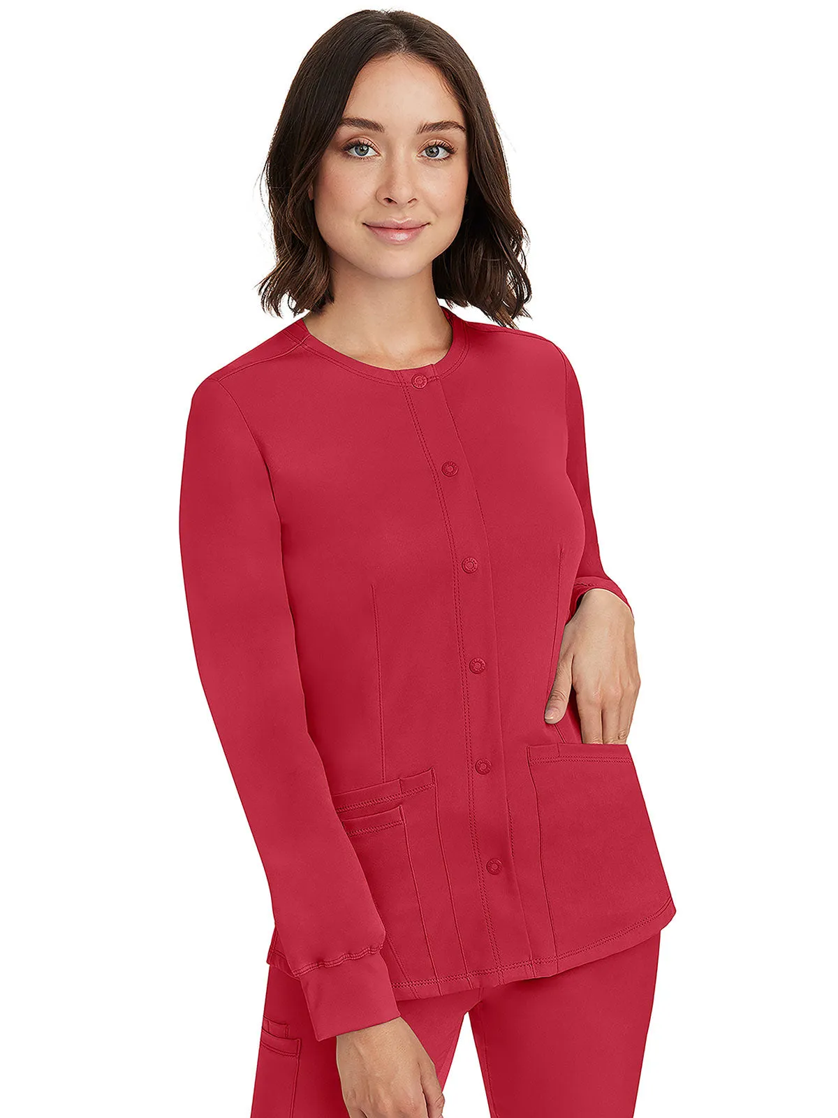 HH Works - Women's Megan Button Front Solid Scrub Jacket