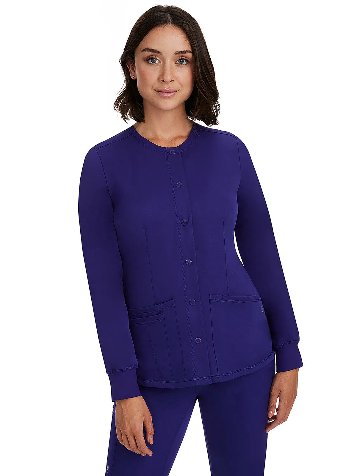 HH Works - Women's Megan Button Front Solid Scrub Jacket