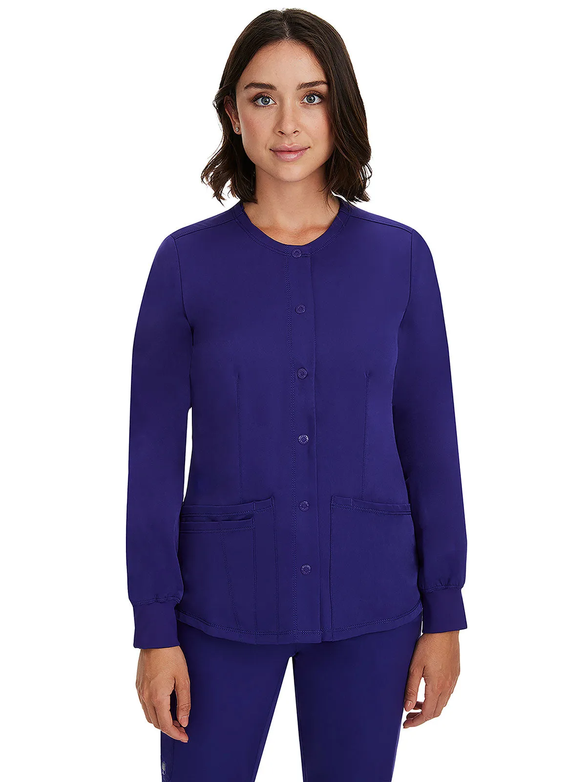 HH Works - Women's Megan Button Front Solid Scrub Jacket