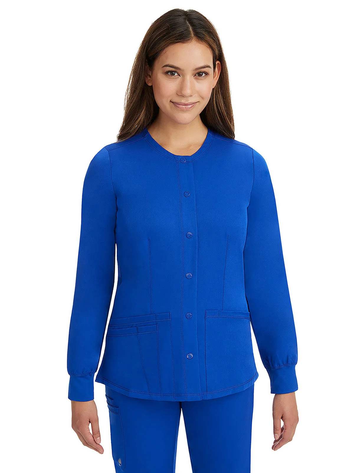 HH Works - Women's Megan Button Front Solid Scrub Jacket