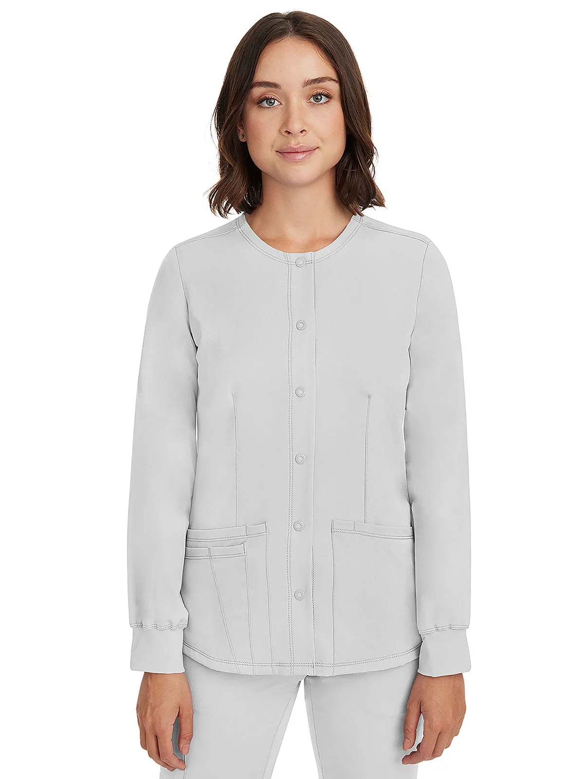 HH Works - Women's Megan Button Front Solid Scrub Jacket