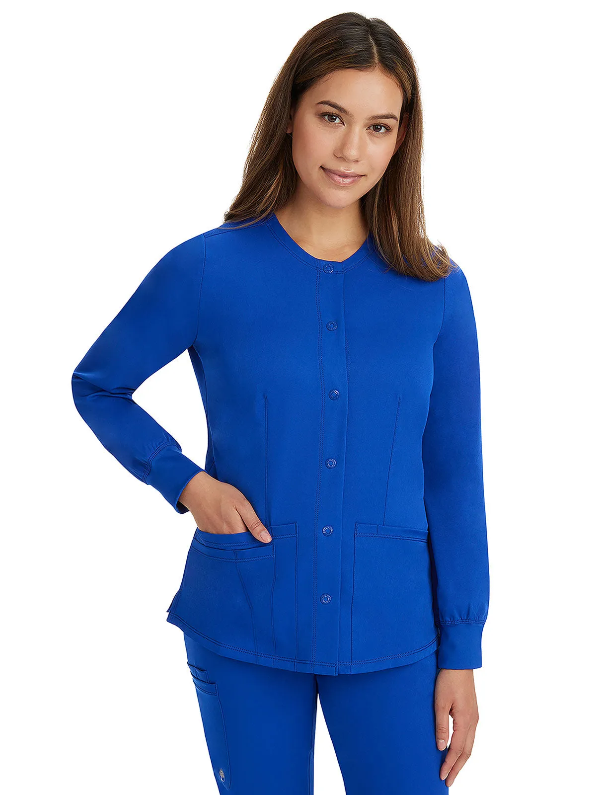 HH Works - Women's Megan Button Front Solid Scrub Jacket